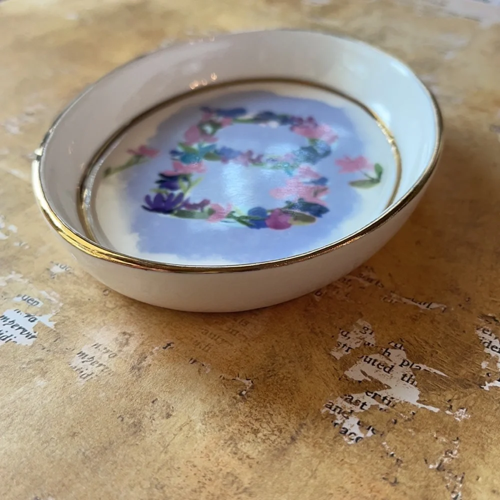Anthropologie Kiana Mosley Monogram Trinket Dish
